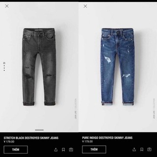 Quần jeans rách mài zara bé gái