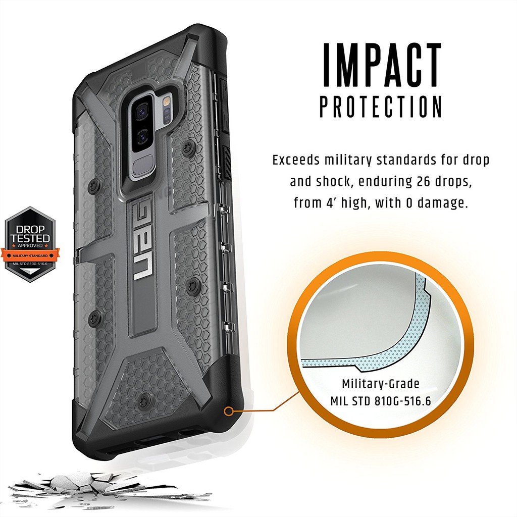 Ốp lưng Galaxy S9 Plus UAG Plasma Armor trong suốt, chống sốc từ USA