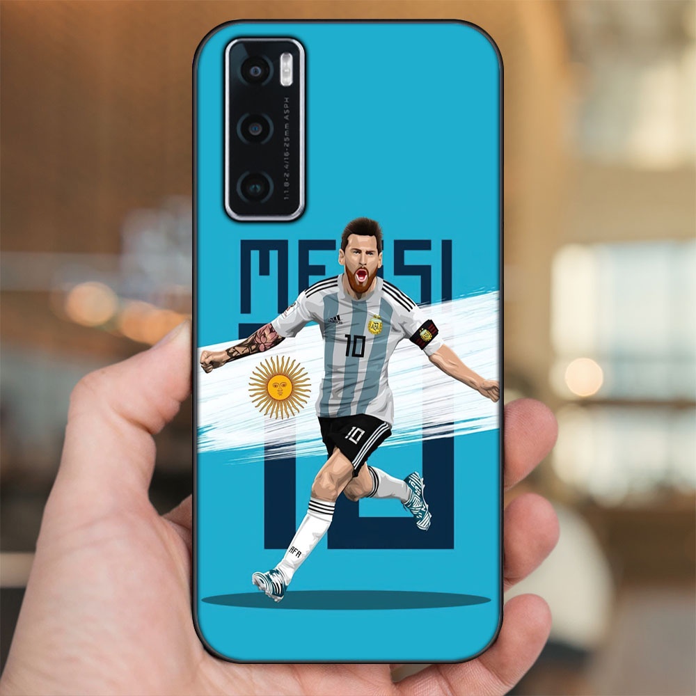 Ốp lưng Vivo V20 SE viền đen in hình Lionel Messi Barcelona PSG