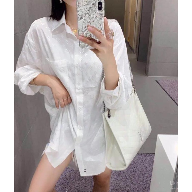 Áo Sơ Mi Trắng Vải Satin Phong Cách Retro Hàn Quốc Cho Nữ
