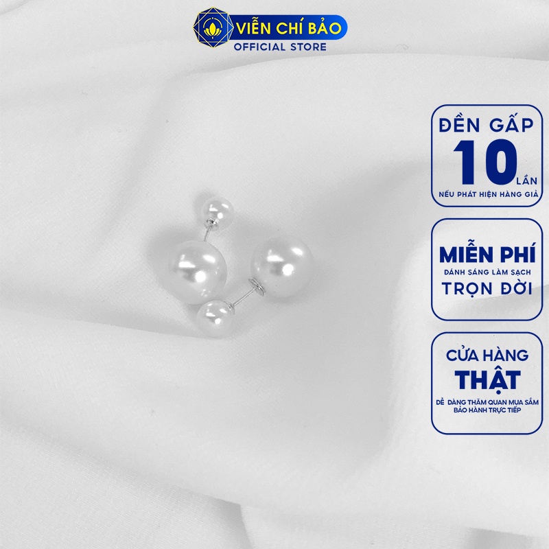 Bông tai bạc nữ Dior đính trái châu chất liệu bạc S925 thời trang phụ kiện trang sức nữ Viễn Chí Bảo B400274