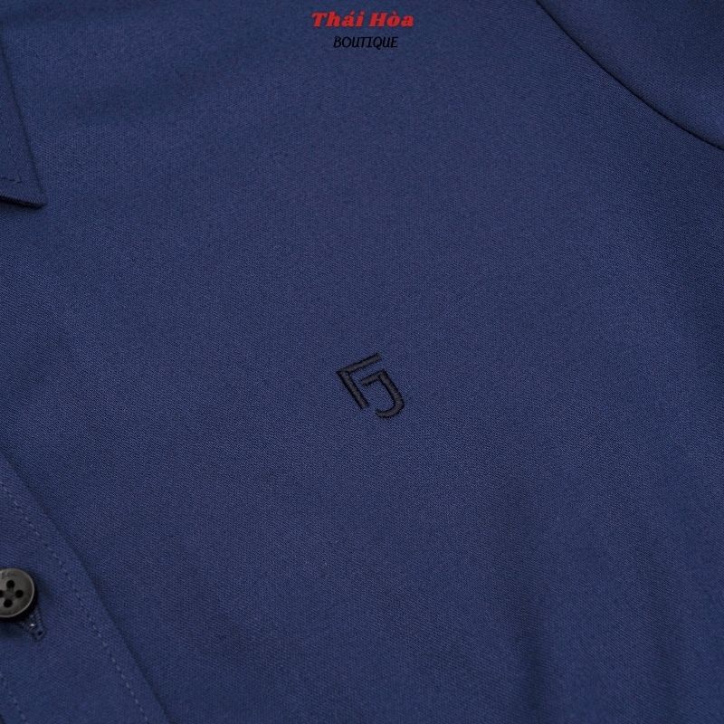 Áo sơ mi nữ cao cấp công sở kiểu dài tay vải sợi tre màu xanh than Thái Hoà 8919-09-01