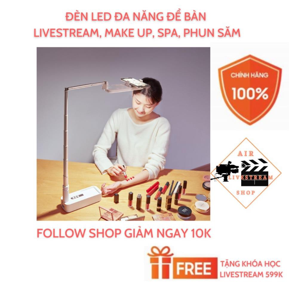 Đèn Livestream Để Bàn, Đèn Livestream Mini, Iris V6,  Đèn Bàn, Live, Makeup, Spa, Thẩm Mỹ, Tích Điện, Không Dây Gấp Gọn