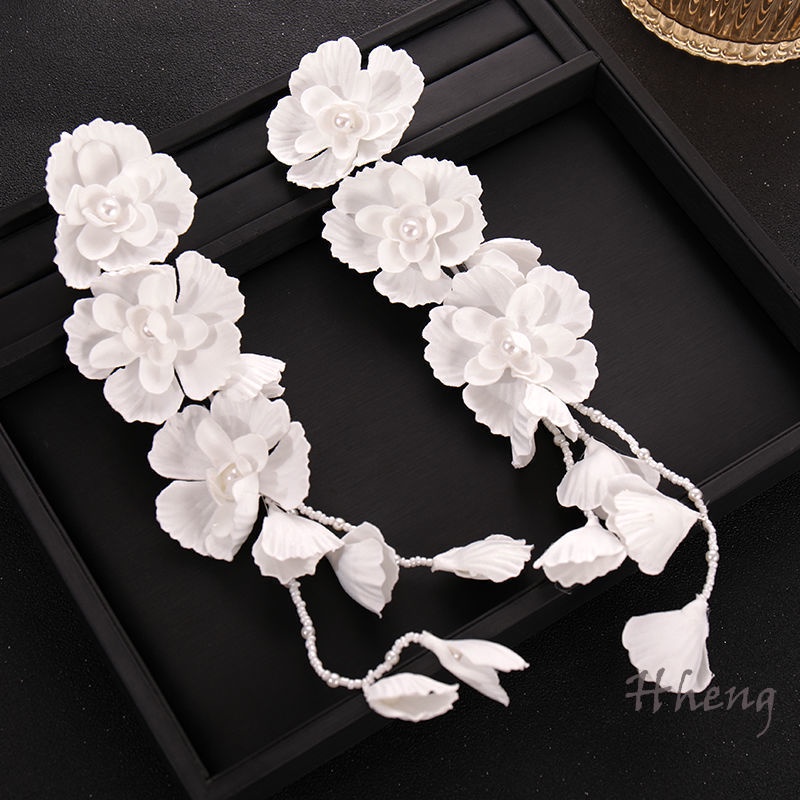 YADORNOS 2pcs Cài Tóc Handmade Đính Đá Hình Hoa Tua Rua Trang Trí Dành Cho Nữ