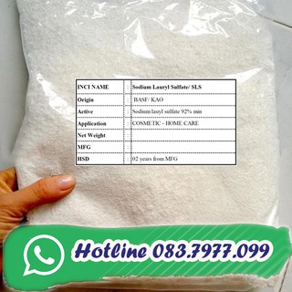 Chất hoạt động bề mặt tạo bọt SLS - Sodium lauryl Sulphate - làm Personal care, Homecare [ 500gr - 1kg ]