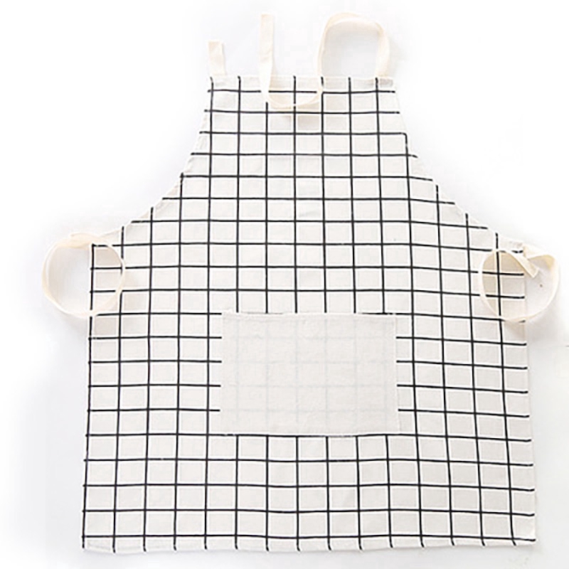 Tạp dề nấu ăn OSSAYI vải cotton lanh có túi cho nam nữ