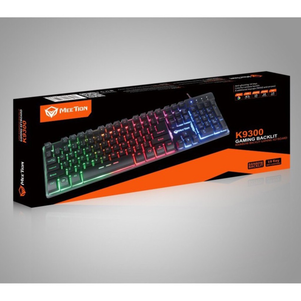 Bàn phím Gaming Meetion K9300 - Đèn led cực đẹp - Độ bền 50 triệu click - Bảo hành 12 tháng - Cam kết lỗi 1 đổi 1