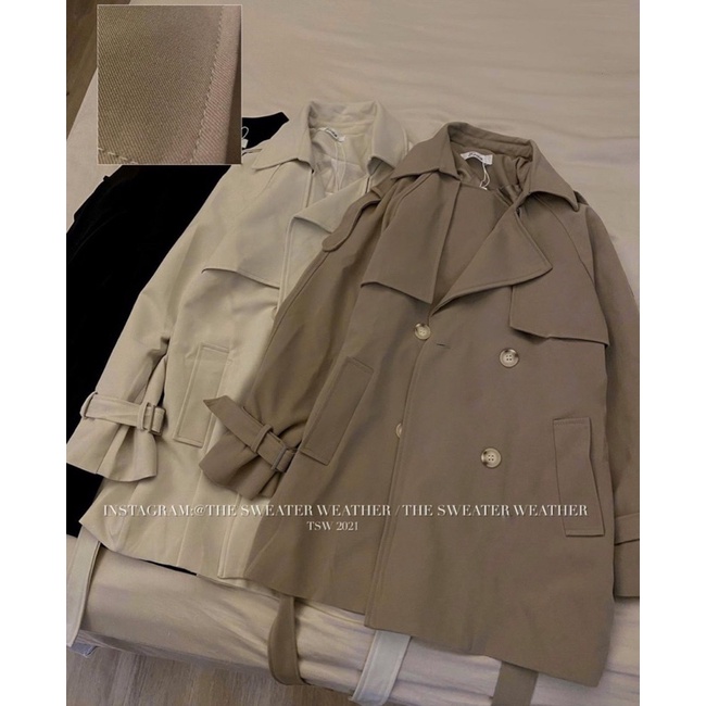 [Mangto QC]Áo khoác mangto QC  kèm đai Áo măng tô dáng vừa phong cách Hàn Quốc