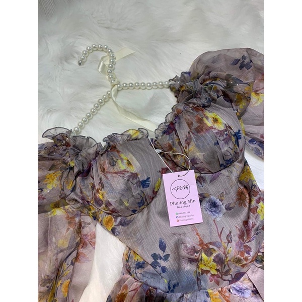 Váy hoa voan dài tay hot hit