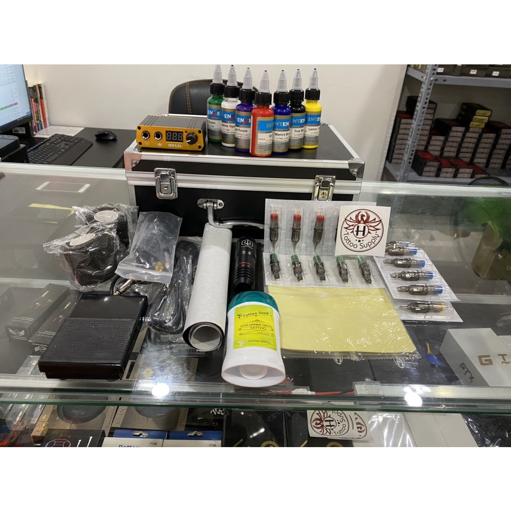 Máy pen xăm hình , bộ dụng cụ học xăm tattoo