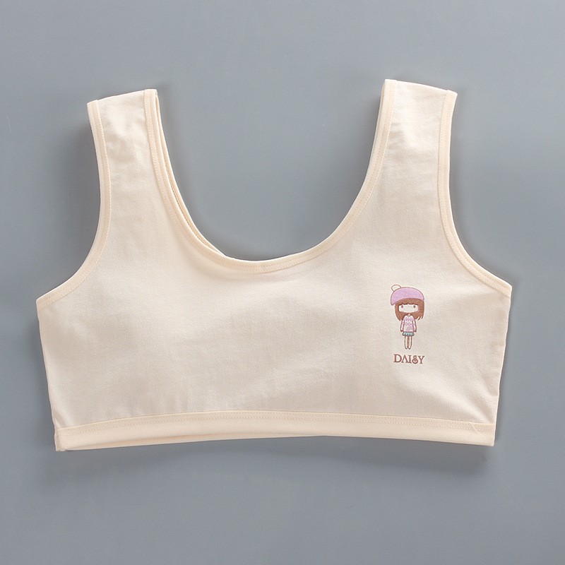 Áo lá học sinh 1 lớp, áo lót cho bé gái cotton/ Bra P84103