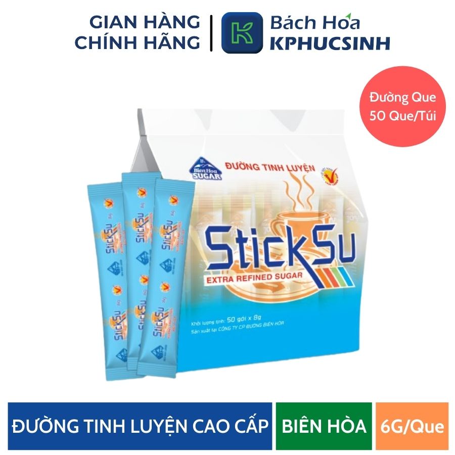 Đường Que Biên Hòa Sticksu 6Gr (Túi 50 Que) KPHUCSINH - Hàng Chính Hãng