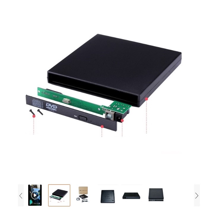 Hộp box cổng usb gắn cho mọi ổ đĩa dvd laptop sata, đọc dữ liệu ổ dvd laptop qua cổng usb