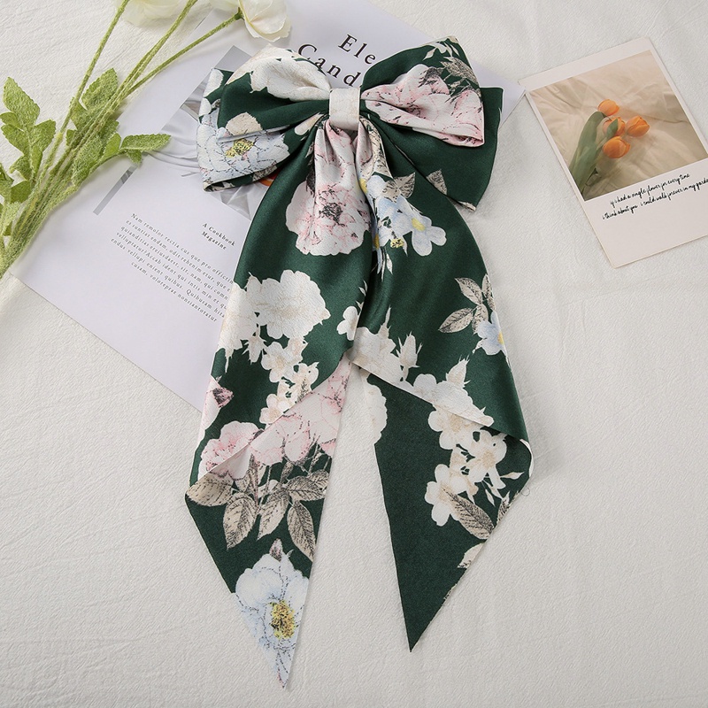 Kẹp Tóc Nơ Dài In Họa Tiết Hoa Thời Trang Cho Nữ dreamdiary