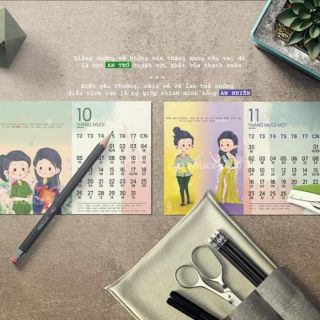 Lịch chibi công an bản note