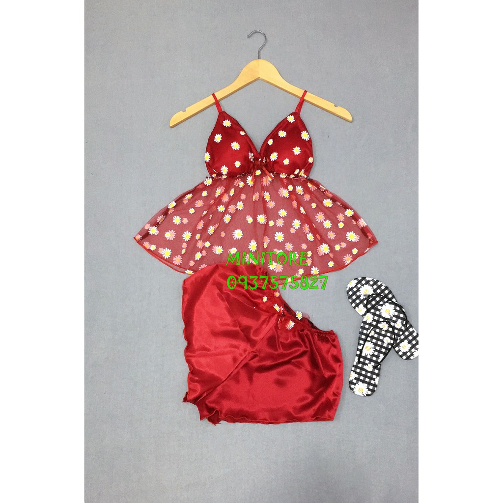 [SIZE DƯỚI 55KG] BỘ VOAN LƯỚI HOA CÚC KẾT HỢP PHI LỤA SEXY CÓ MÚT ÊM, VẢI MỀM MÁT ÍT NHĂN NHIỀU MÀU - Phi lưới 1/2 | BigBuy360 - bigbuy360.vn