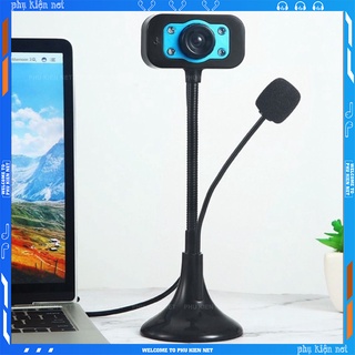 Webcam Chân Cao có mic dùng cho máy tính có tích hợp mic và đèn Led trợ sáng – Webcam máy tính để bà