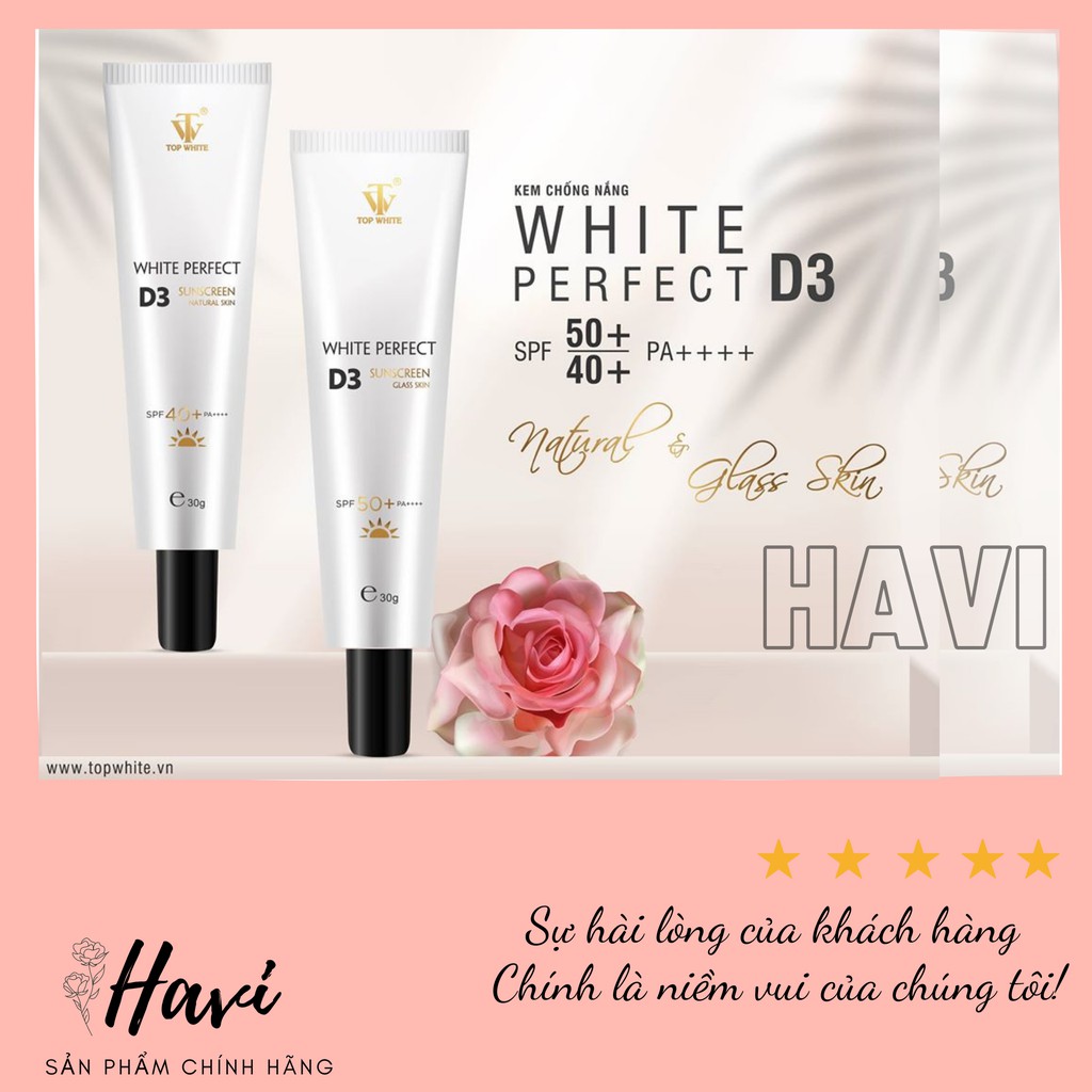 [Chính Hãng] Kem D3 Top White - Dưỡng Da Chống Nắng Make up Tự Nhiên - Havi68 Shop