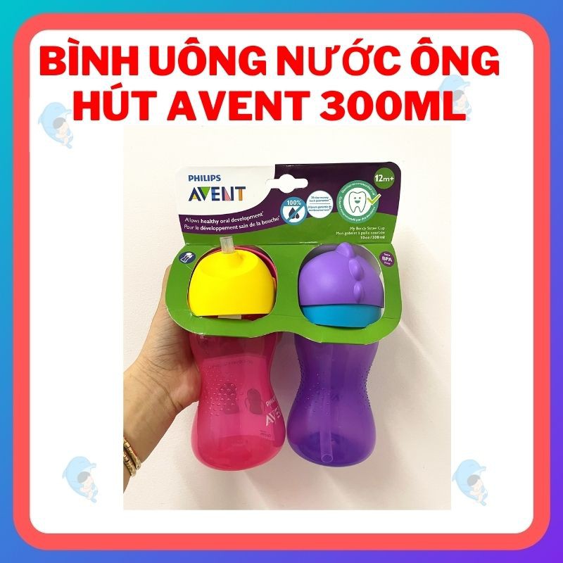 Bình Uống Nước Có Ống Hút Avent, Dốc Ngược Không Chảy Nước Không BPA Cho Bé Uống Nước, Sữa, Nước Trái Cây 200ml/300ml