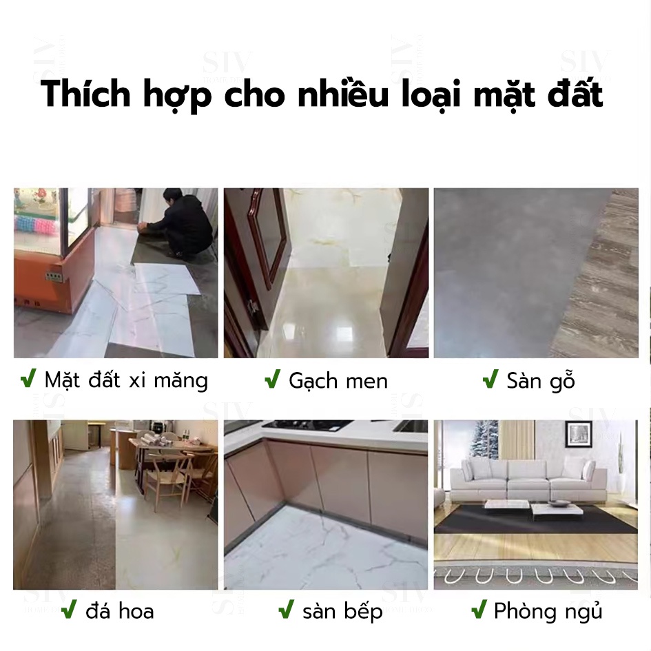 SIV 45x45cm Sàn Nhựa Giả Gỗ độ dày đủ 1.8mm Tự Dán