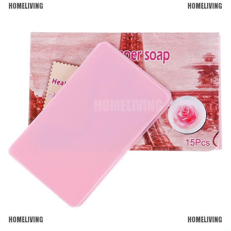 [Hàng mới về] Hộp 15 xà phòng giấy mini dùng một lần tiện dụng khi đi du lịch