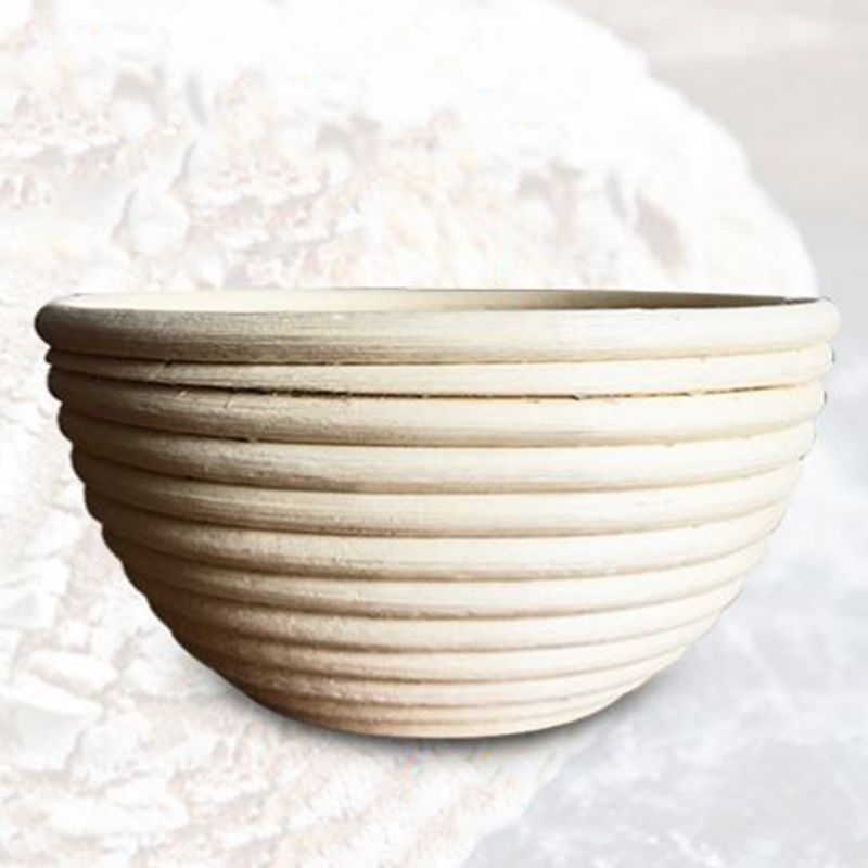 Rổ Đan Mây Hình Tròn Kèm Vải Lót Dùng Ủ Bột Bánh Mì Ốp