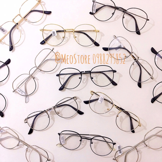 Kính Gọng Bạc Nobita kính teen Ulzzang thời trang - Gọng kính kim loại vàng bạc đen học sinh trẻ tru