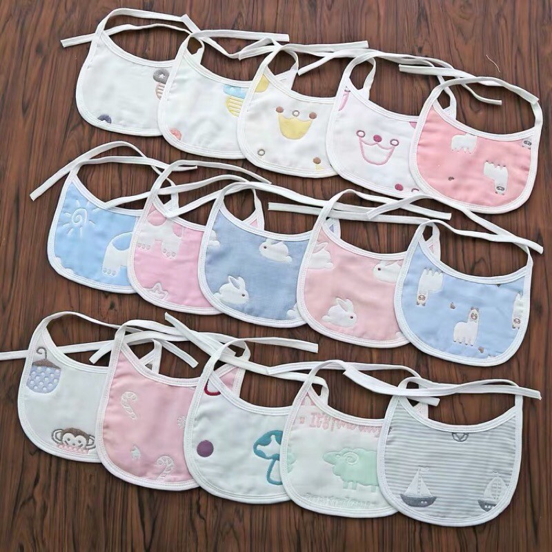 Kids_mart: Yếm sơ sinh xô 6 lớp buộc dây MỚI VỀ