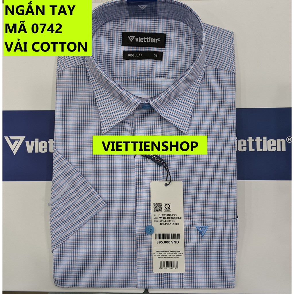 (0742 CRS) ÁO SƠ MI VIỆT TIẾN NGẮN TAY CA RÔ