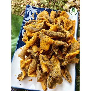 Da cá chiên tẩm trứng muối - đồ ăn vặt
