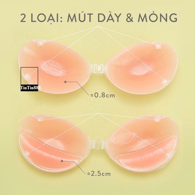 Áo Dán Nâng Ngực Cài Trước Silicon, Dán Nâng Ngực Silicon tặng kèm dây trong - TinTin888