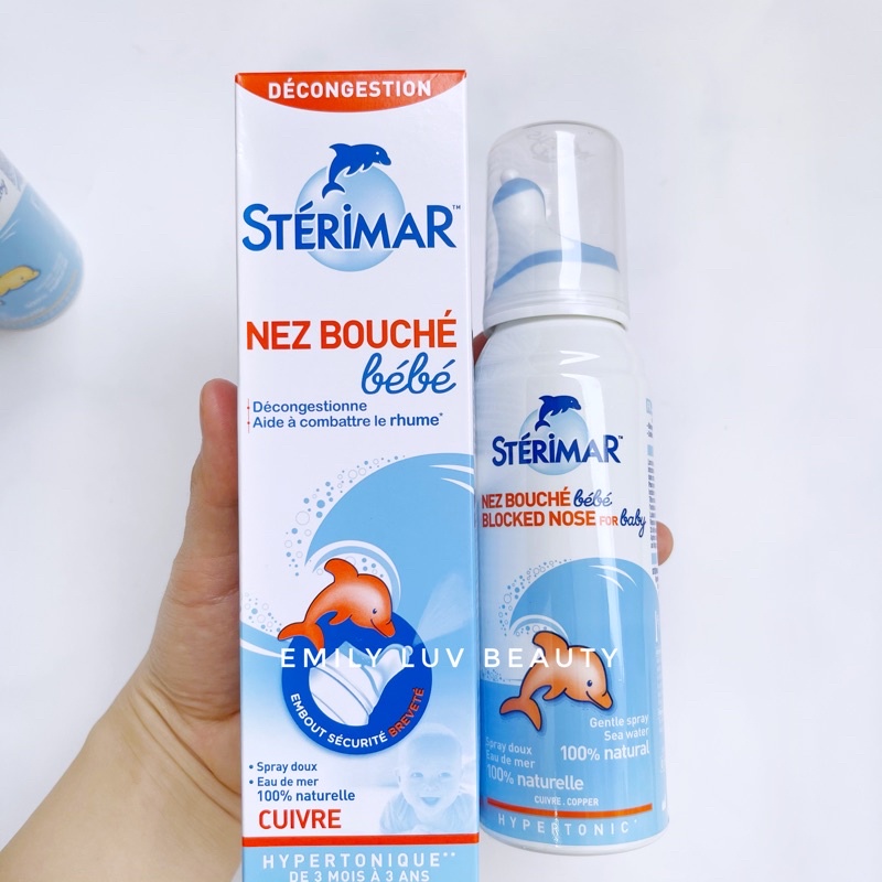 Xịt muối biển cá heo Sterimar Pháp cho bé 0m+ 100ml