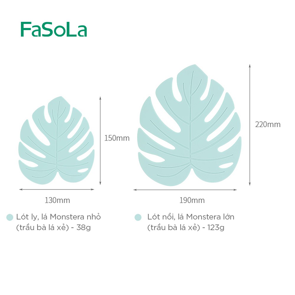 Bộ miếng lót ly cốc, lót nồi hình lá cây FASOLA FSLSH-123