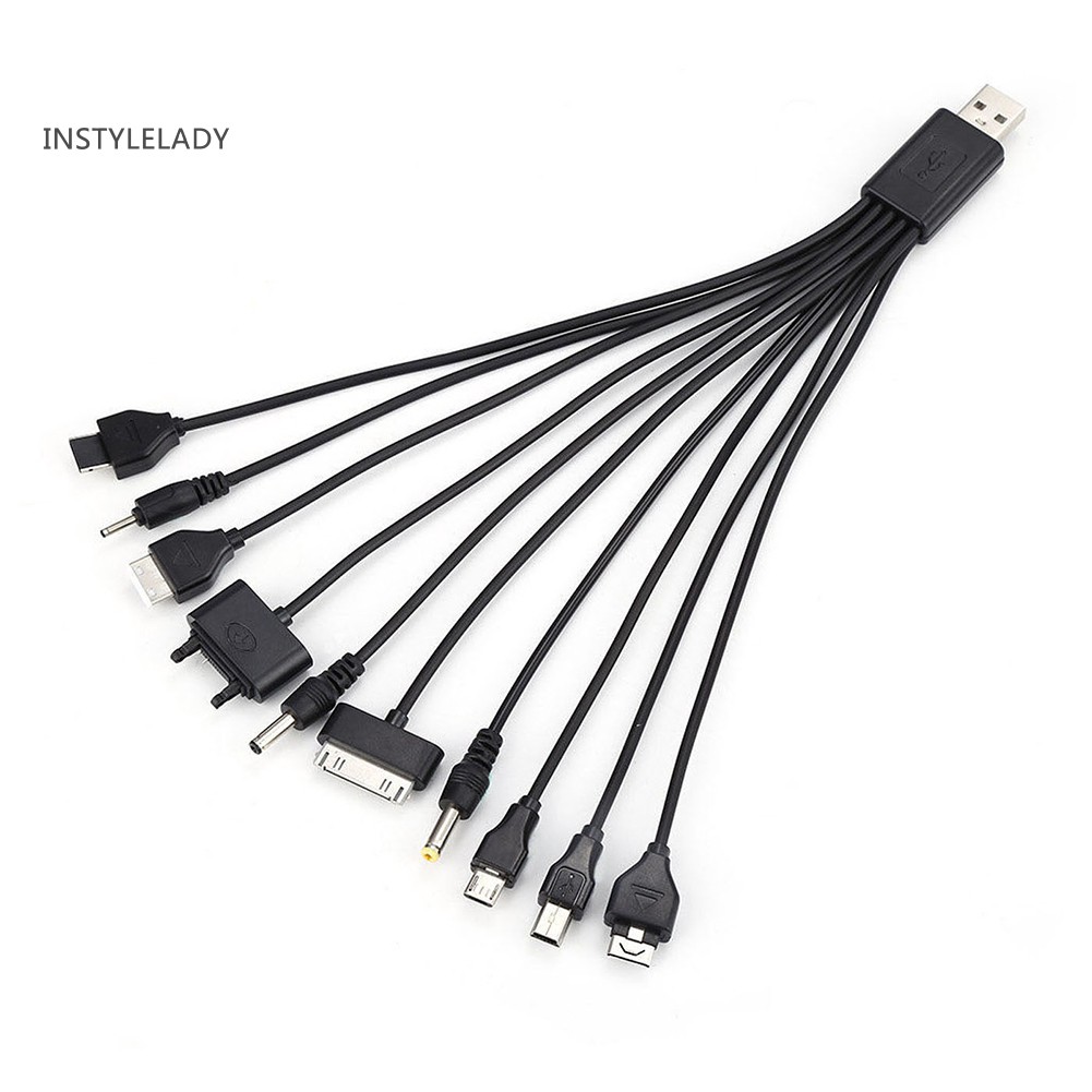 ✌ly Multi Line Pin Charger 10 in 1 Universal USB Cable Phone Mobiles Adapter Lead