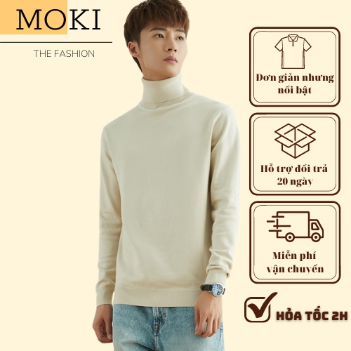Áo len nam cổ lọ dài tay đẹp thời trang nam cao cấp, không bai xù, chất len mềm mịn giữ nhiệt tốt 6 màu cơ bản