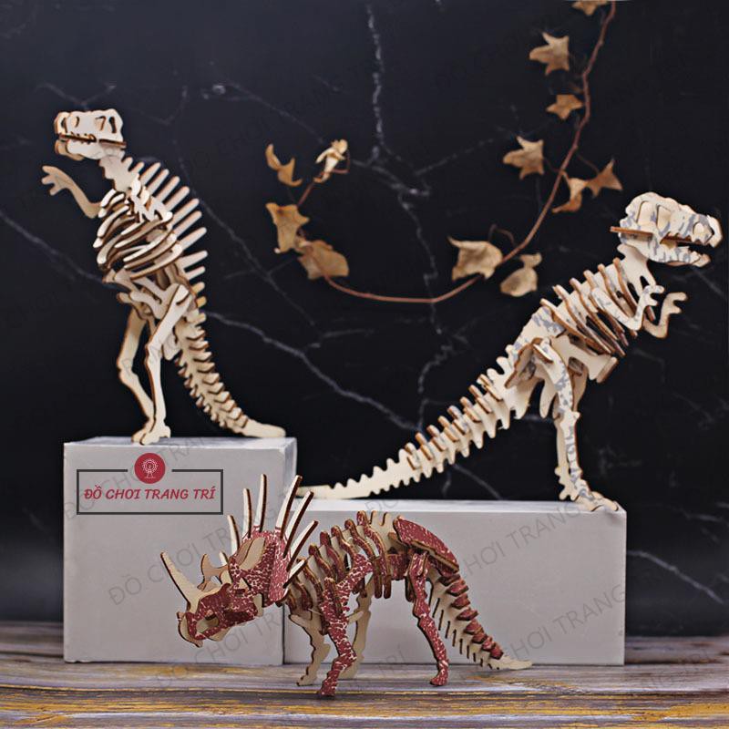 Đồ chơi lắp ráp gỗ 3D - Mô hình Khủng Long - Trang trí tiểu cảnh