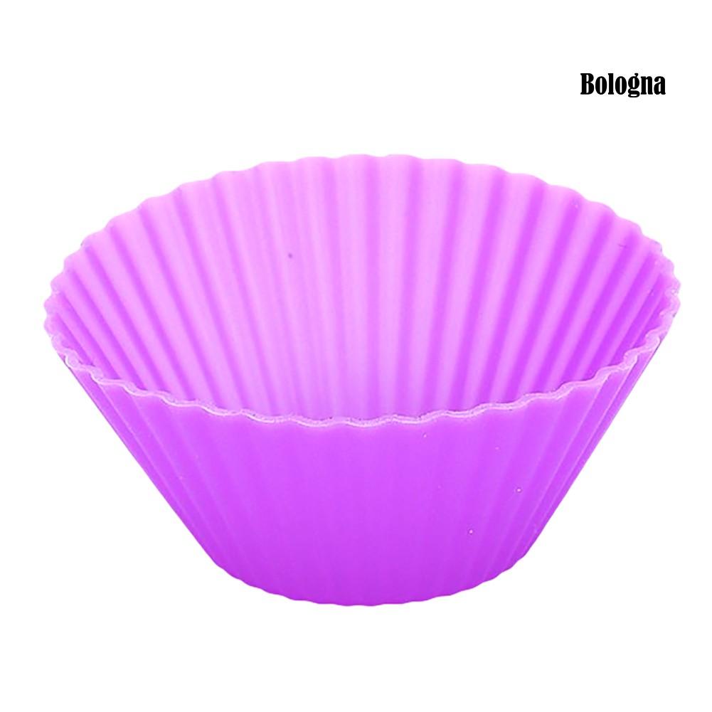 Set 10 Khuôn Silicone Tròn Làm Bánh Muffin Tái Sử Dụng Tiện Lợi