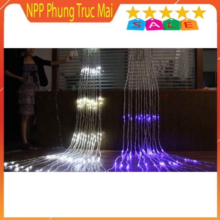 Bộ Đèn Led Thả Rèm Mưa Rơi/ Thác Nước - Đèn Nháy Thả Mành, Trang Trí Cây Đẹp Lung Linh