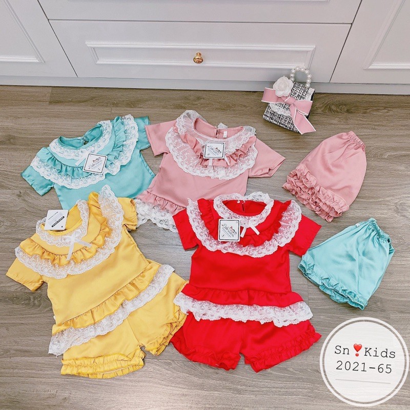 [Combo 2]Bộ Pizama Ren Vải Lụa Satin Mền Mại Thoáng Mát👗