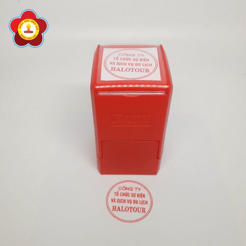 Khắc con dấu logo theo yêu cầu. Dấu logo hình tròn TD-V3815. Chỉ khắc dấu logo shop. Mực đỏ đóng lên giấy thường