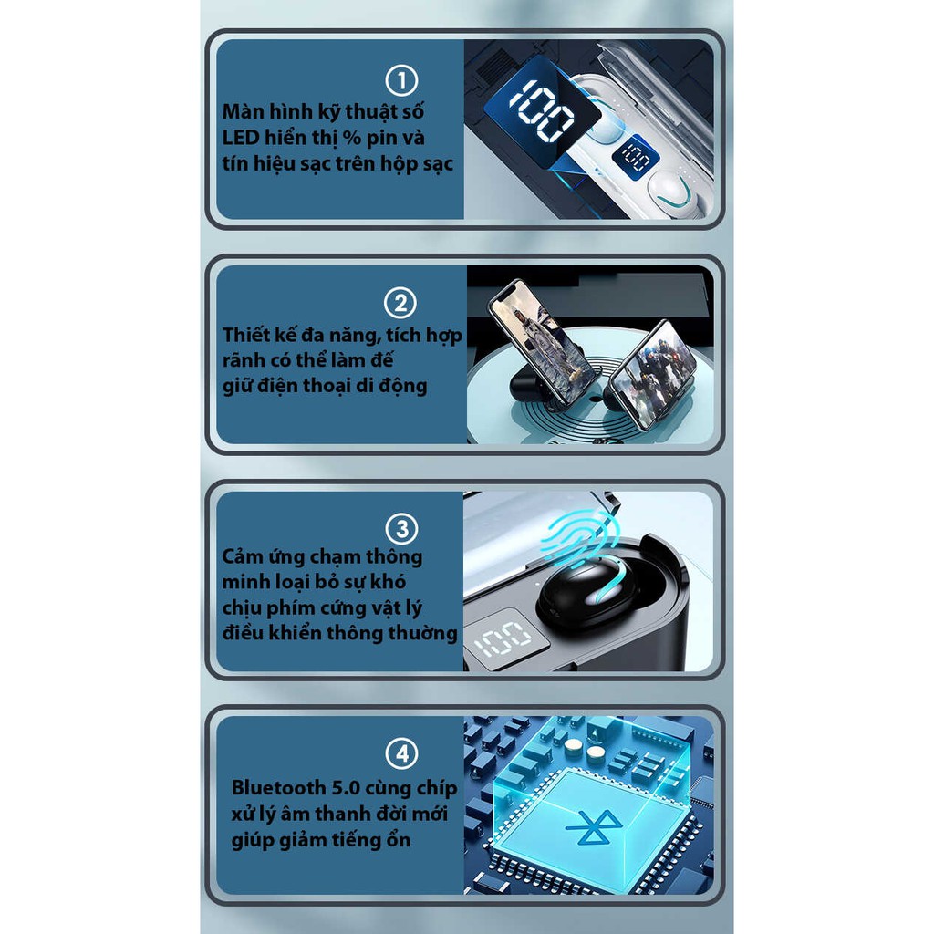 Tai nghe S1 LCD TWS Bluetooth 5.0 Kiềm Sạc Dự Phòng