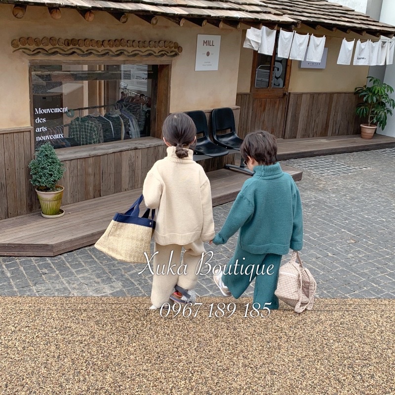 Bộ Quần Áo Len Thiết Kế Hàn Quốc KUMAI KIDS Cao Cấp Cho Bé