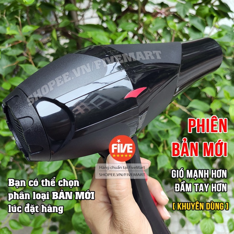 Máy Sấy Tóc Tạo Kiểu Công Suất Lớn 2200W Tặng Kèm Bộ Phụ Kiện 1 Hoặc 5 Chi Tiết Tùy Phân Loại Máy Sấy Cherrystore999