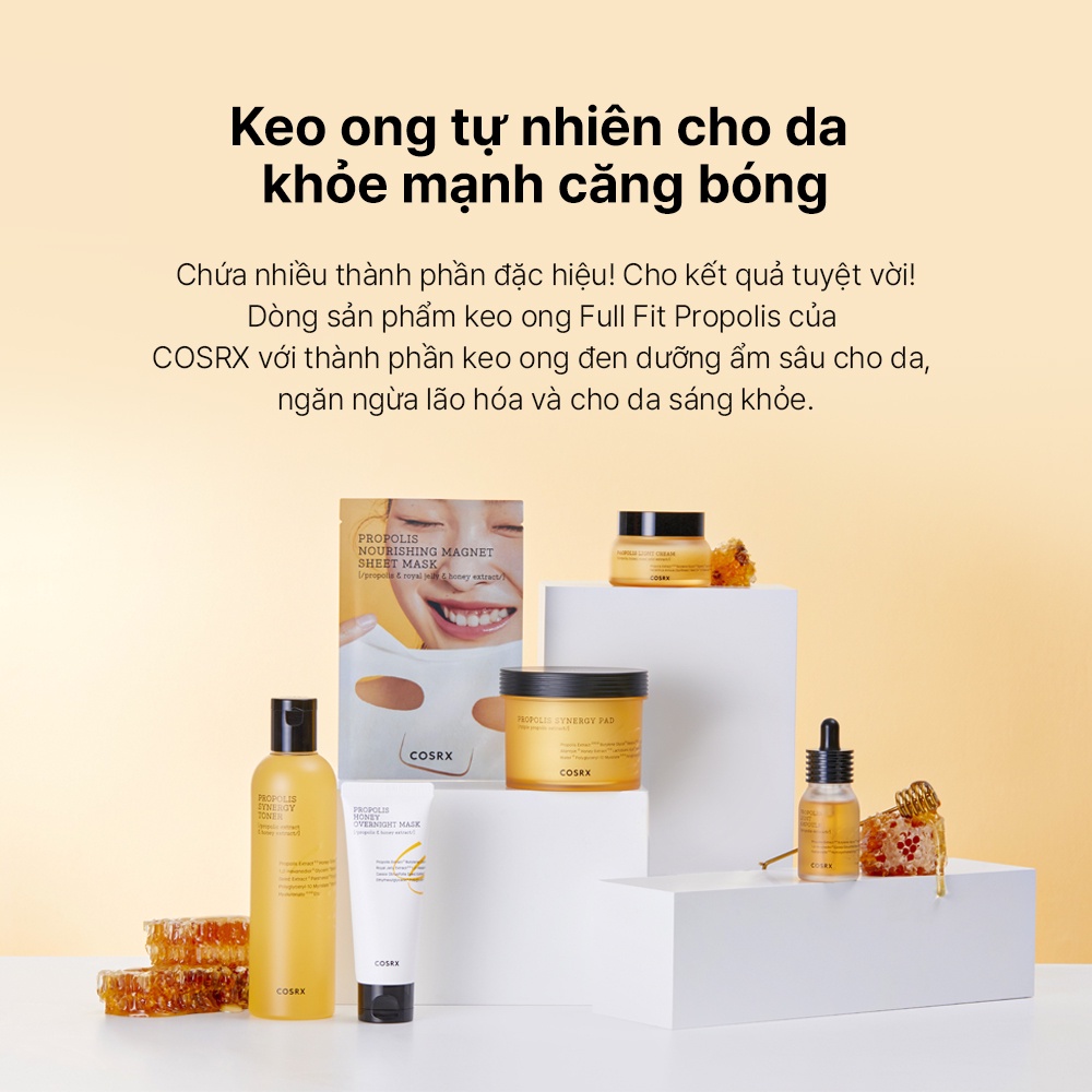 Set dưỡng da keo ong COSRX gồm toner 30ml + tinh chất 10ml + kem dưỡng 15ml