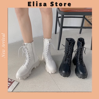 Giày bốt ulzzang đế răng cưa 5cm có ảnh thật