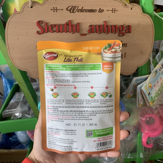 [Mã 77FMCGSALE1 giảm 10% đơn 250K] Nước dùng Hoàn Chỉnh Lẩu Thái Barona Gói 180g | BigBuy360 - bigbuy360.vn