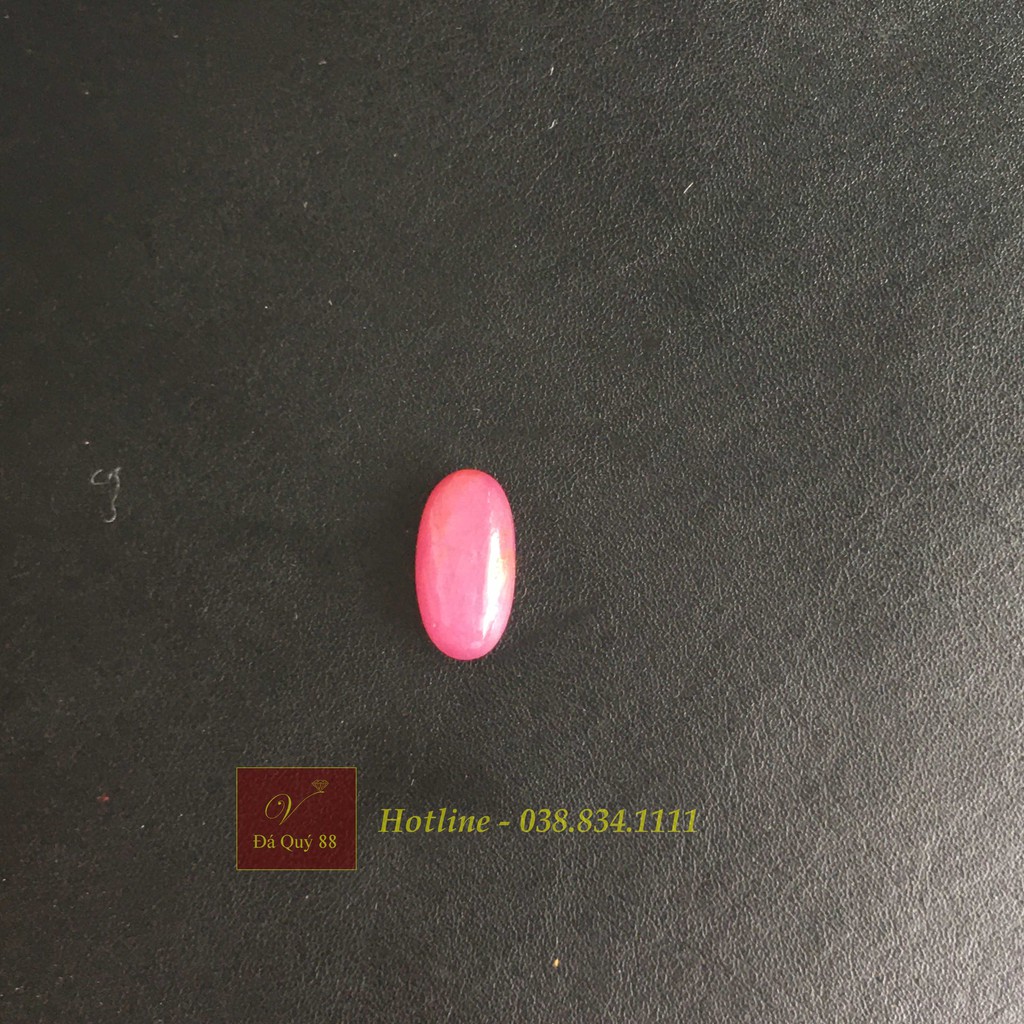 Viên Đá Ruby Sao Tự Nhiên Yên Bái Đỏ Đậm Mặt Nhẫn Nữ Size 1,85ct 9mm x 4,7mm