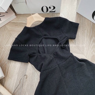 ĐẦM MIDI ĐEN CUT OUT LƯNG - KÈM HÌNH THẬT