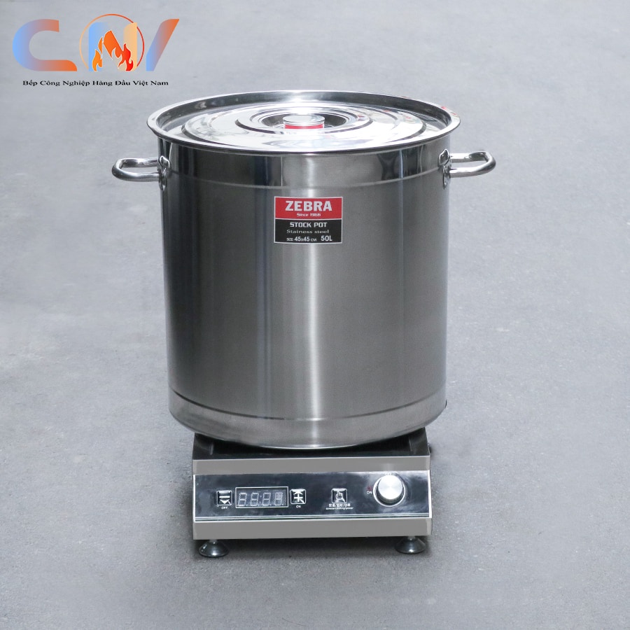 Nồi từ inox 50L nấu bánh trưng và hầm xương Zebra  công nghệ Thái Lan