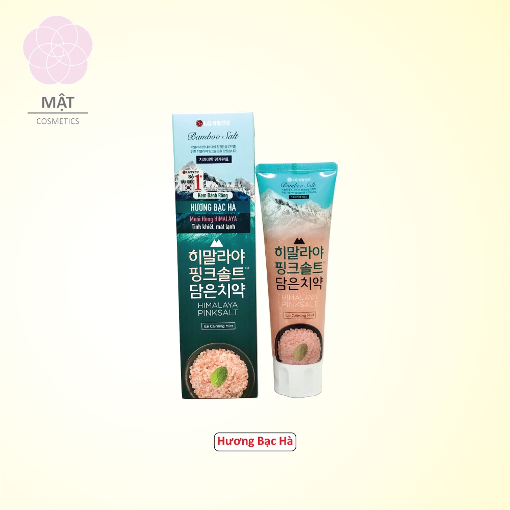 Kem Đánh Răng Muối Hồng Himalaya Pinksalt Hàn Quốc Trắng Răng Ngọc Trai - Hương Bạc Hà - Hương Hoa Bạc Hà 100g